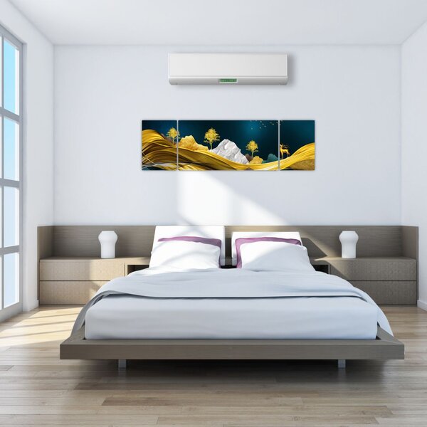Obraz - Jeleń w krajobrazie (170x50 cm)