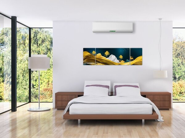 Obraz - Jeleń w krajobrazie (170x50 cm)