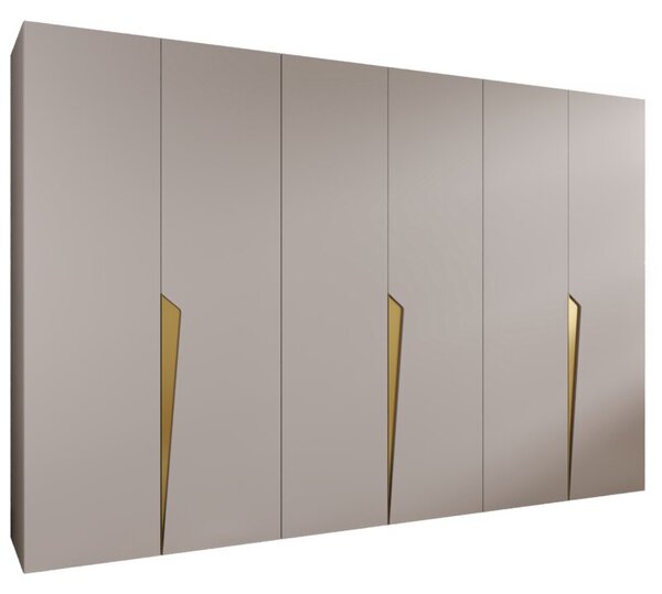 Szafa uchylna otwierana Piano 1 300 (3x100) wys. 202 cm kaszmir + u. zÅoty