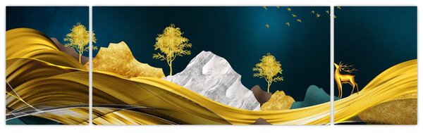 Obraz - Jeleń w krajobrazie (170x50 cm)