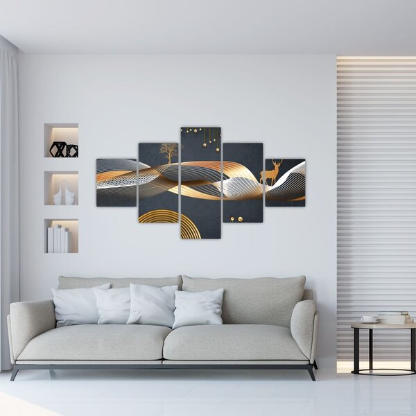 Obraz - Grafika z jeleniem (125x70 cm)