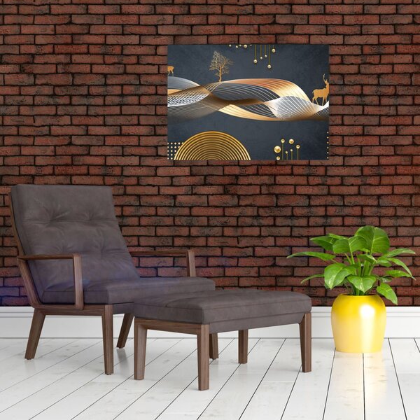 Obraz - Grafika z jeleniem (70x50 cm)