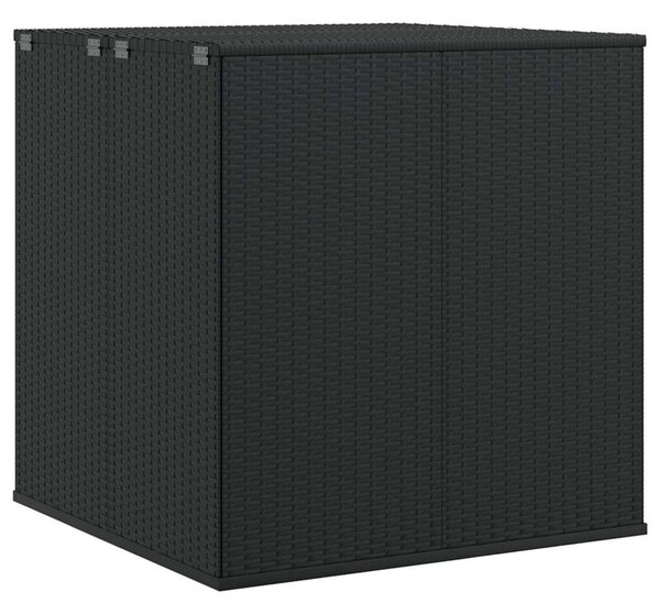 Skrzynia na poduszki ogrodowe rattan pe 100x97,5x104 cm, czarna