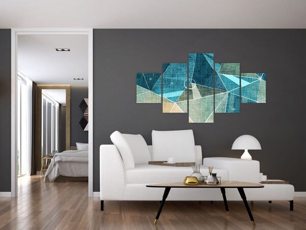Obraz - Turkusowa abstrakcja (125x70 cm)