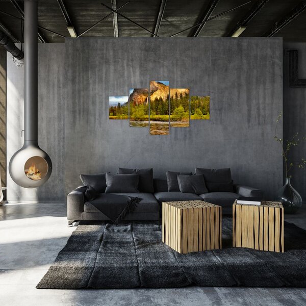 Obraz- Skały nad jeziorem (125x70 cm)