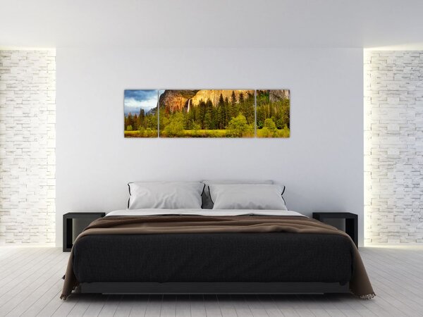 Obraz- Skały nad jeziorem (170x50 cm)
