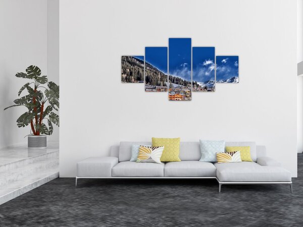 Obraz - Górskie miasteczko (125x70 cm)