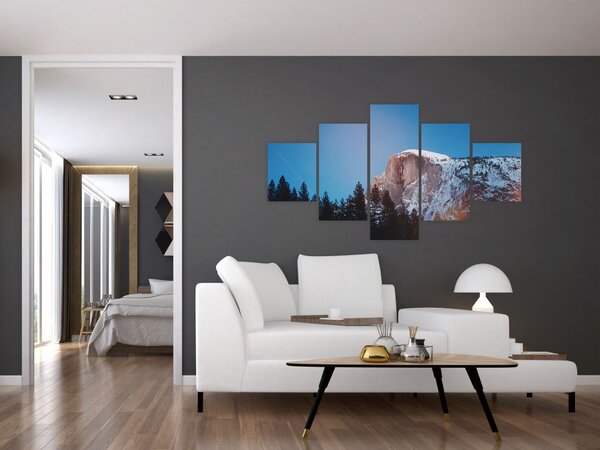 Obraz - Nocny szczyt gór (125x70 cm)