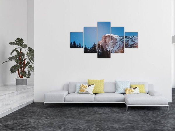 Obraz - Nocny szczyt gór (125x70 cm)