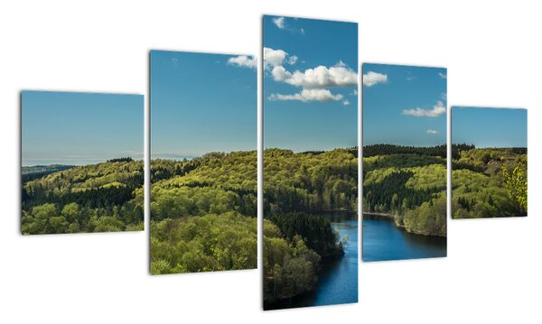 Obraz - Jezioro w lesie (125x70 cm)