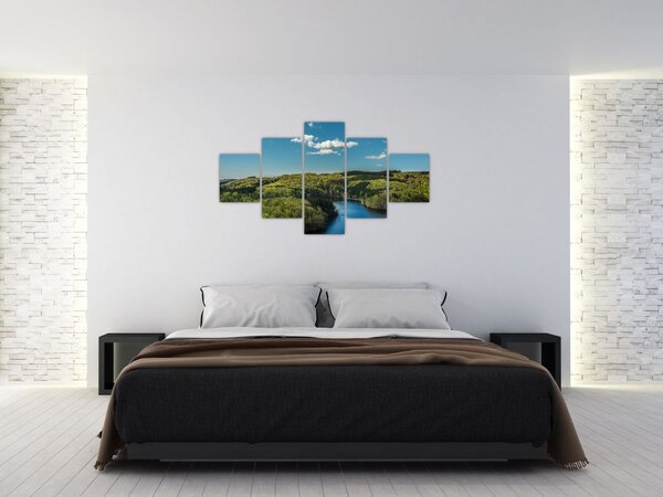 Obraz - Jezioro w lesie (125x70 cm)