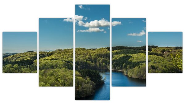 Obraz - Jezioro w lesie (125x70 cm)