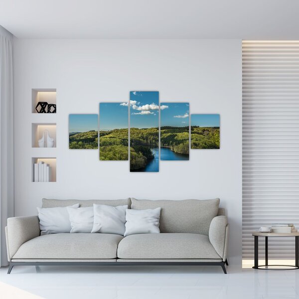 Obraz - Jezioro w lesie (125x70 cm)
