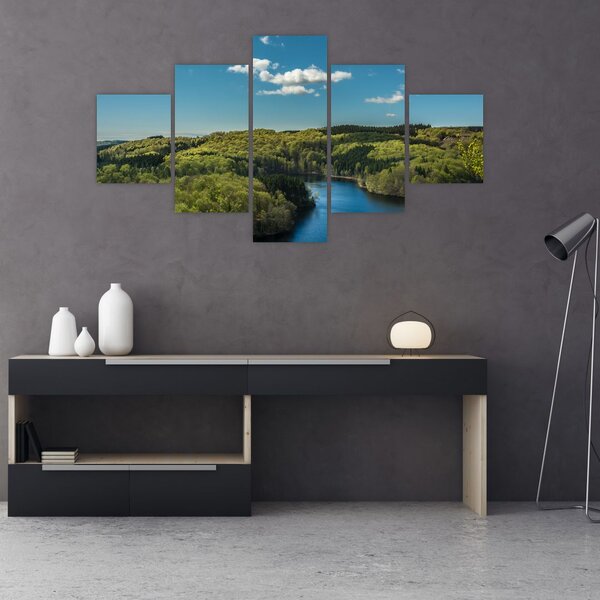 Obraz - Jezioro w lesie (125x70 cm)