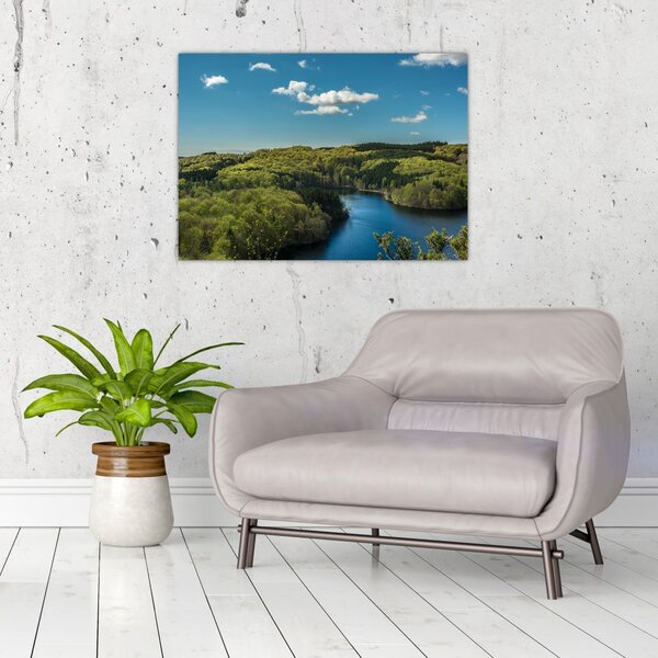Obraz - Jezioro w lesie (70x50 cm)