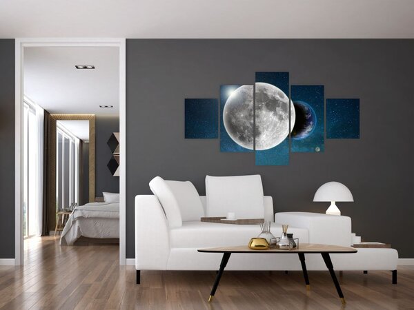 Obraz - Ziemia w zaćmieniu Księżyca (125x70 cm)