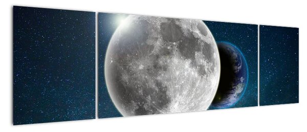 Obraz - Ziemia w zaćmieniu Księżyca (170x50 cm)