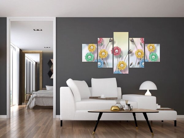 Obraz - Kolorowa łąka (125x70 cm)