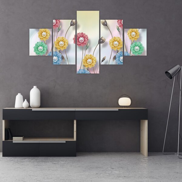Obraz - Kolorowa łąka (125x70 cm)