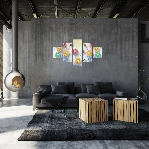 Obraz - Kolorowa łąka (125x70 cm)