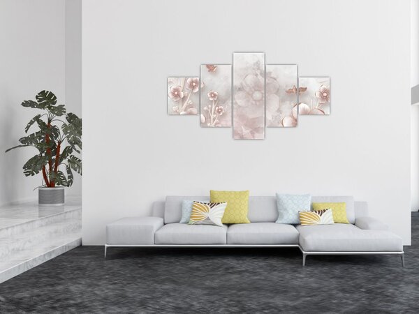 Obraz - Różowe kwiaty (125x70 cm)