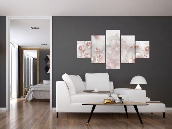 Obraz - Różowe kwiaty (125x70 cm)