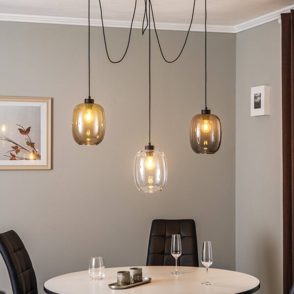 Lampa wisząca szklana Elio TK Lighting, możliwość ściemniania, przezroczysty / transparentny, salon / jadalnia, szkło, nowoczesny