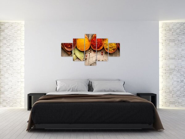 Obraz - Przyprawy na drewnie (125x70 cm)