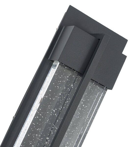 Kinkiet zewnętrzny LED Velune Lucande, czarny, aluminium, nowoczesny