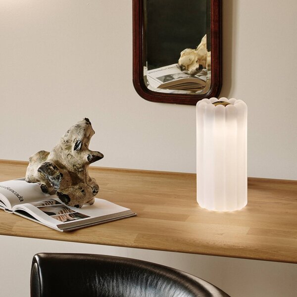 Tom Dixon Lampa stołowa LED Press, możliwość ściemniania, salon / jadalnia, szkło, design