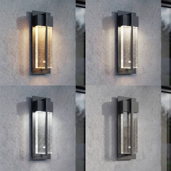 Kinkiet zewnętrzny LED Velune Lucande, czarny, aluminium, nowoczesny