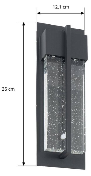 Kinkiet zewnętrzny LED Velune Lucande, czarny, aluminium, nowoczesny