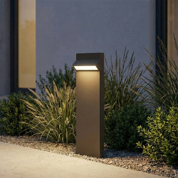 Słupek oświetleniowy LED Vonar Arcchio, aluminiowy / szary / cynkowy, aluminium, nowoczesny
