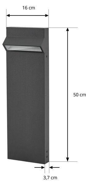 Słupek oświetleniowy LED Vonar Arcchio, aluminiowy / szary / cynkowy, aluminium, nowoczesny