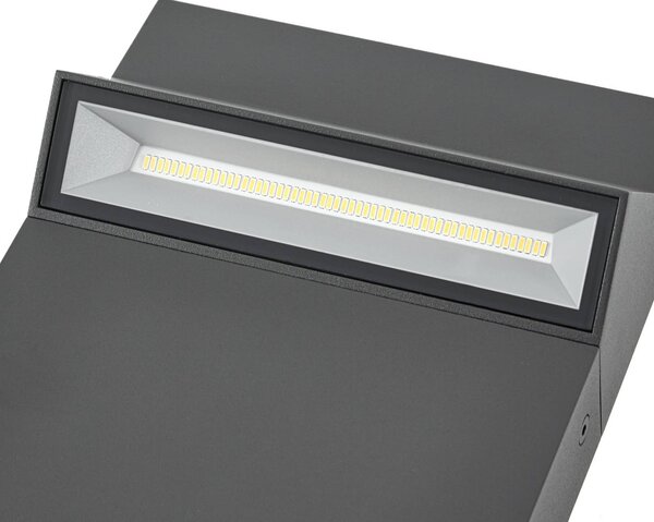Słupek oświetleniowy LED Vonar Arcchio, aluminiowy / szary / cynkowy, aluminium, nowoczesny