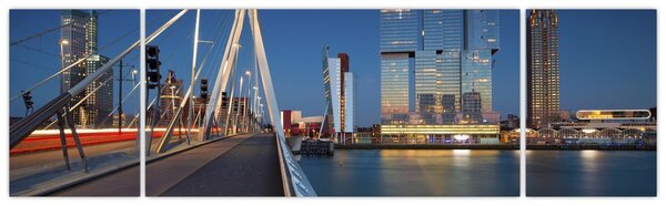 Obraz - Zmierzch w Rotterdamie, Holandia (170x50 cm)