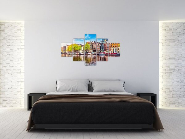 Obraz - Tańczące domy, Amsterdam (125x70 cm)