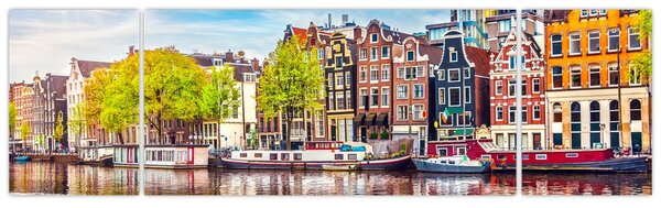 Obraz - Tańczące domy, Amsterdam (170x50 cm)