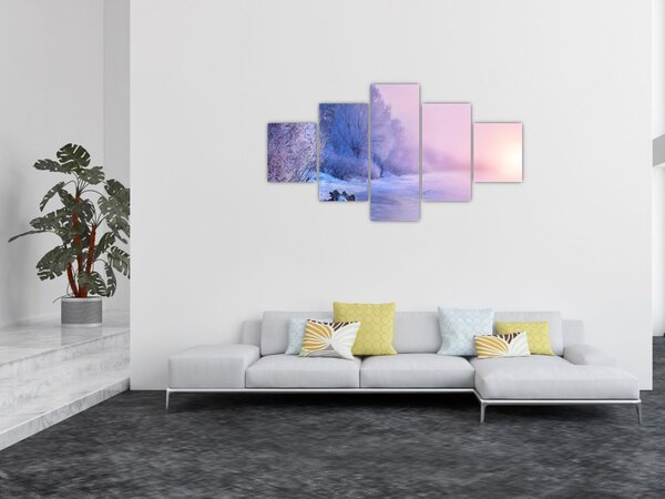 Obraz - Zamarznięta rzeka (125x70 cm)