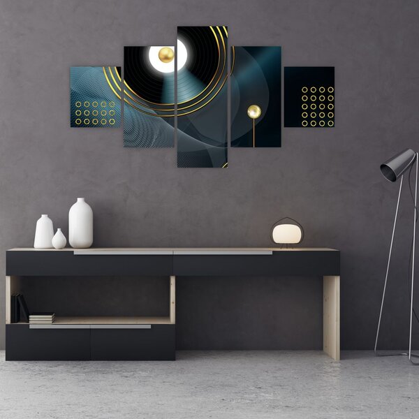 Obraz - Złote kółka (125x70 cm)
