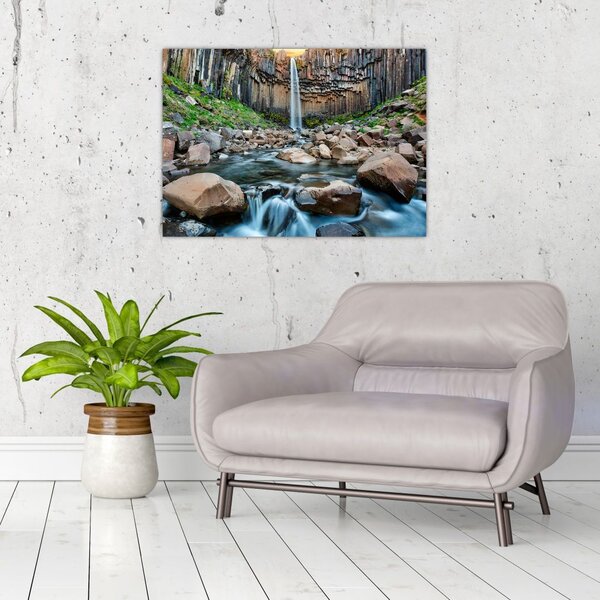 Obraz - Wodospad Svartifoss, Islandia (70x50 cm)