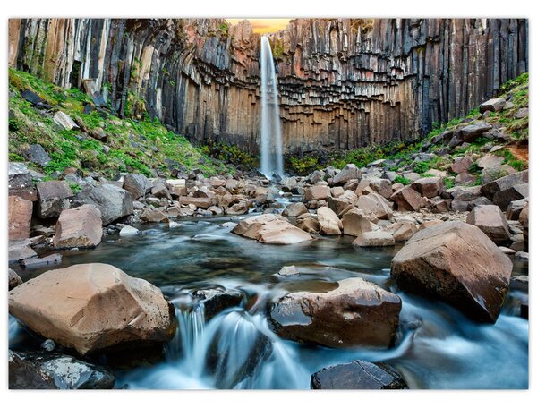 Obraz - Wodospad Svartifoss, Islandia (70x50 cm)