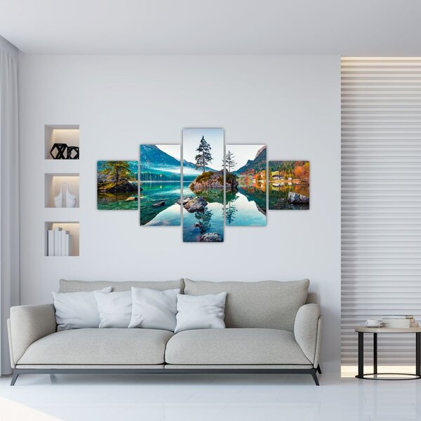 Obraz - Jezioro Hintersee, Alpy Bawarskie, Austria (125x70 cm)