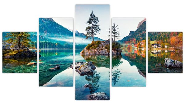 Obraz - Jezioro Hintersee, Alpy Bawarskie, Austria (125x70 cm)