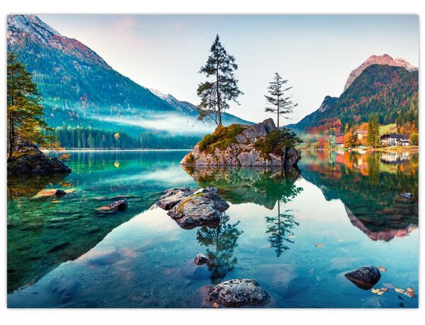 Obraz - Jezioro Hintersee, Alpy Bawarskie, Austria (70x50 cm)