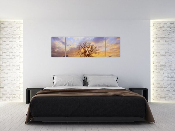 Obraz - Pejzaż ze słonecznikami (170x50 cm)