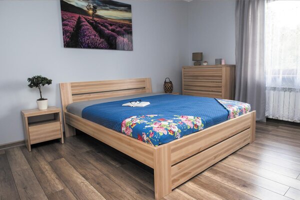 Łóżko drewniane MJ5 160x200 cm z drewna bukowego