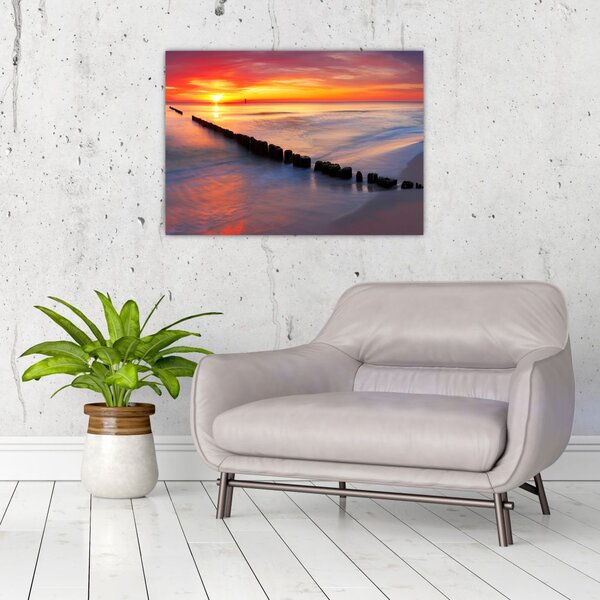 Obraz - Sunset, Baltic Sea, Poland (70x50 cm)