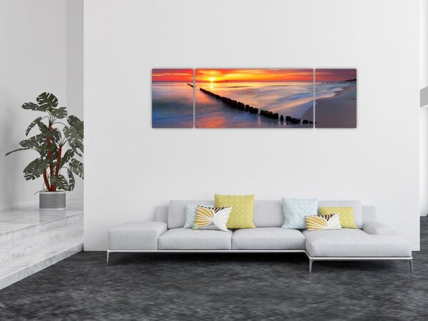 Obraz - Sunset, Baltic Sea, Poland (170x50 cm)