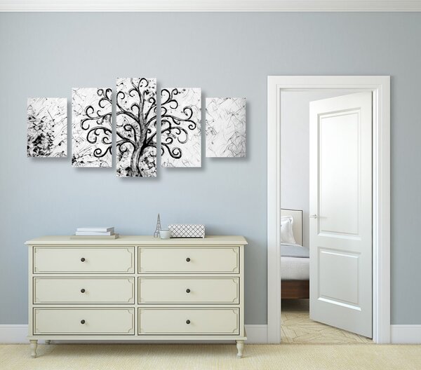 5-częściowy obraz symbol drzewa życia